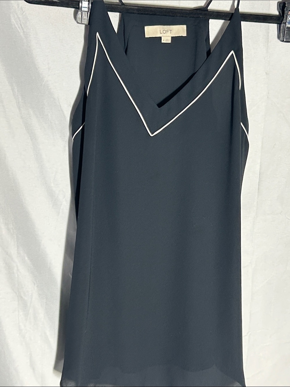 LOFT Black Strapless  with White Piping